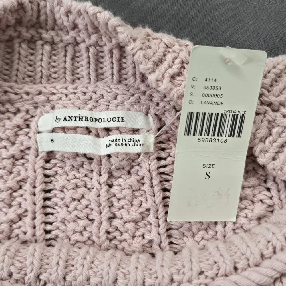 Anthropologie Pink White Ombre Dip Dye Knit Sweater Women's Size Small